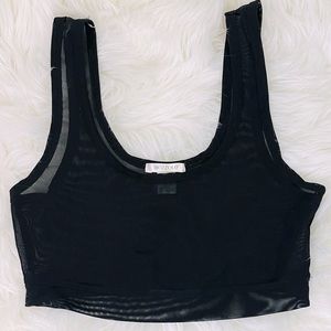 Women's Black Sheer Bralette Medium